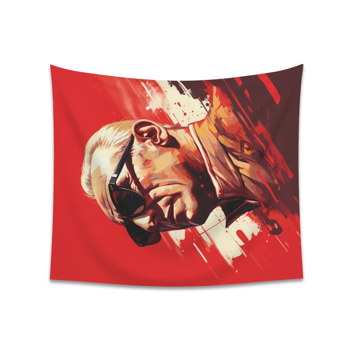 Enzo Ferrari portrait - original artwork - wall tapestry